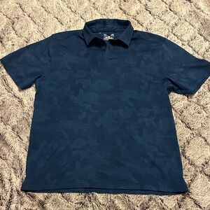 🌲Men's Under Armour Navy Camouflage Polo Shirt